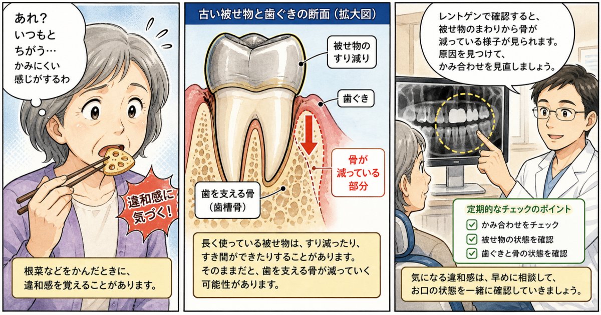 加齢だけが原因じゃない？噛みにくさを引き起こすお口の主な原因