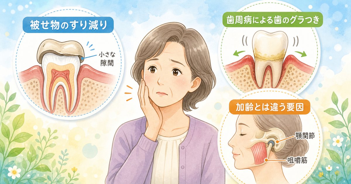 加齢だけが原因じゃない?噛みにくさを引き起こすお口の主な原因